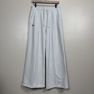 Under Armour Pant Womens 2X-Large Ivory Rival Fleece Textured Loose Fit Wide Leg